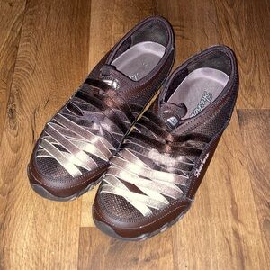 Skechers Brown and Cream Sneakers with Cushioned Comfort